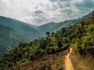 trekking in chin state mountain trail